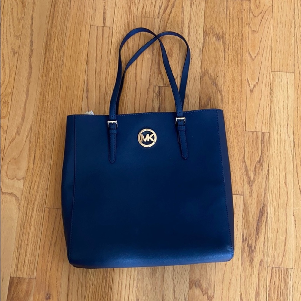Michael Kors Jet Set Tall Travel Navy/Royal blue Tote